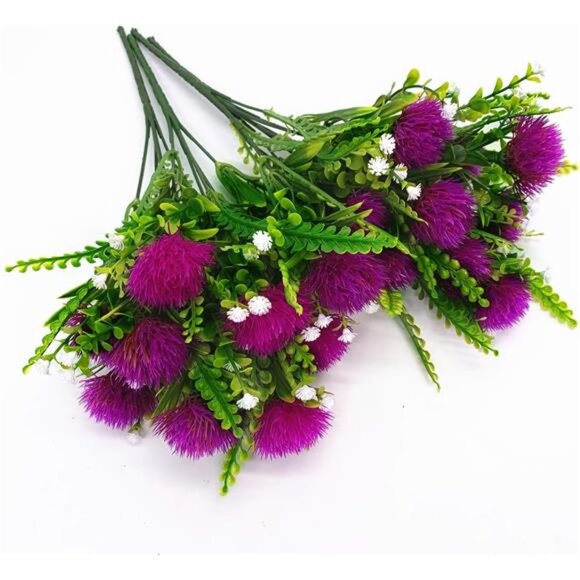 Artificial Dandelion Plants Decor, Fake Plastic Flowers Shrubs Bushes Grass - Picture 4 of 8